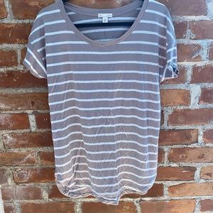 Gap striped shirt brown and off white